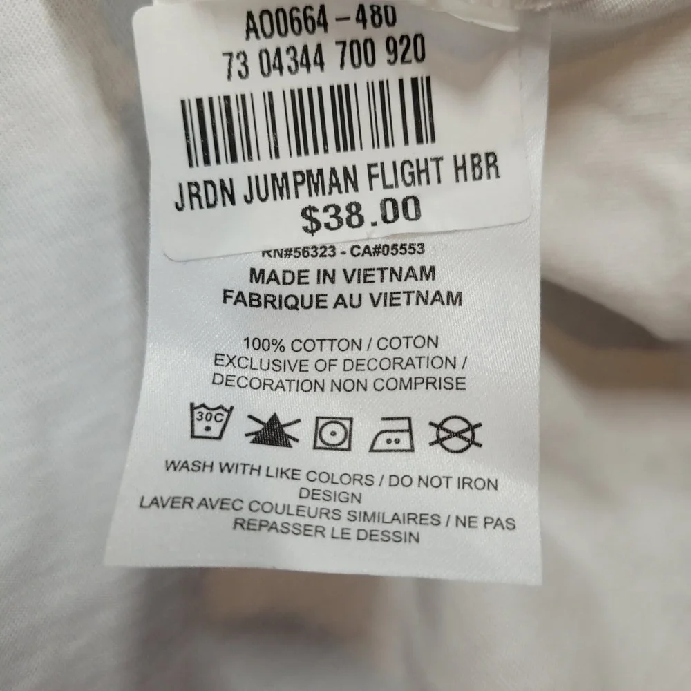 Jordan Jumpman Flight HBR White Graphic T-Shirt Mens 3XL AO0664-480 Nike Logo